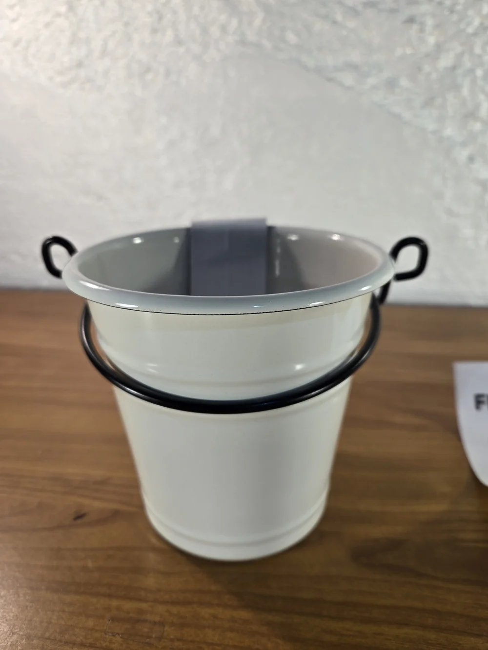 Ikea Fintorp #18914 White Buckets Holders Black Handles New